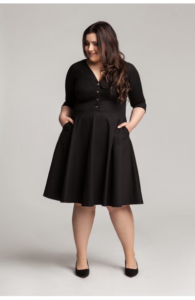 LOTTE BLACK sukienka plus size w stylu pin up
