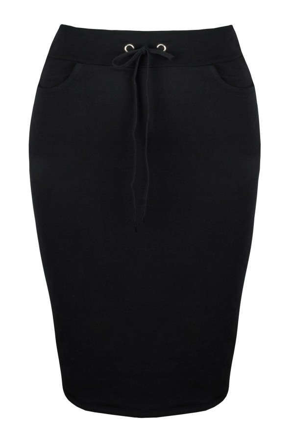 LAYLA BLACK wygodna spódnica plus size z wiązaniem