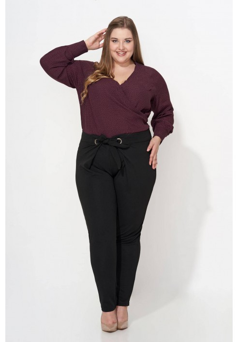 CHARLIE BLACK wiązane spodnie plus size