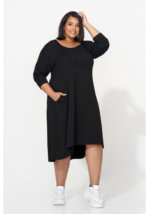 TAMARA BLACK wygodna sukienka plus size