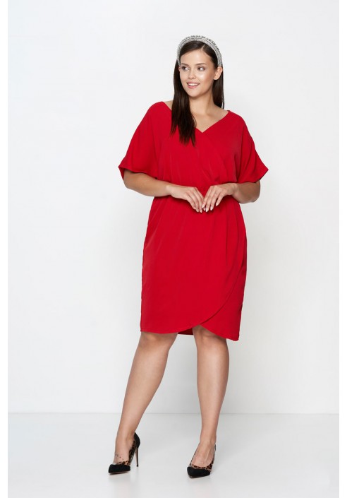 CHIARA RED elegancka sukienka plus size