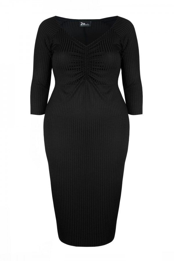 GLORIA BLACK elastyczna sukienka plus size