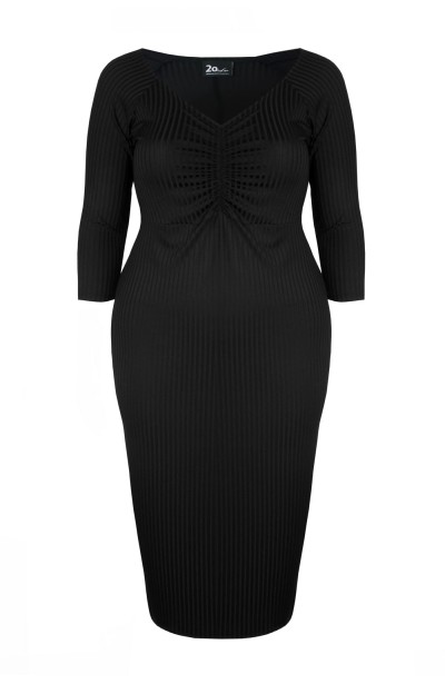 GLORIA BLACK elastyczna sukienka plus size