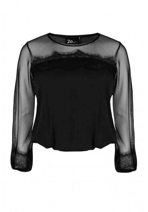 JUPITER BLACK czarna elegancka bluzka plus size