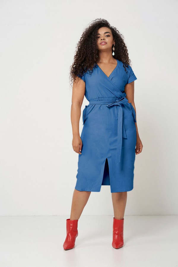 SAVANNAH BLUE ołówkowa sukienka plus size na lato