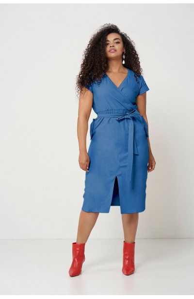 SAVANNAH BLUE ołówkowa sukienka plus size na lato