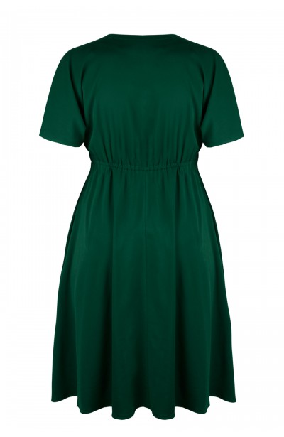 ANIYA GREEN rozkloszowana sukienka plus size