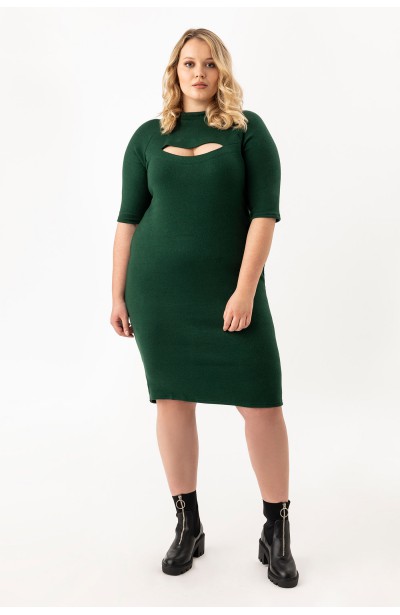 DARLA GREEN swetrowa sukienka plus size