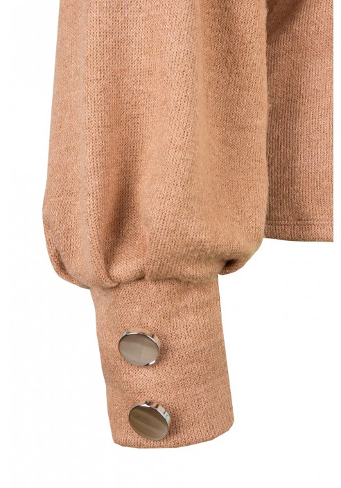 CAROL BEIGE sweter plus size z golfem