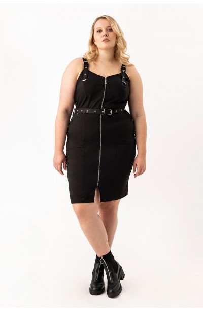 KENZIE BLACK ołówkowa rockowa sukienka plus size
