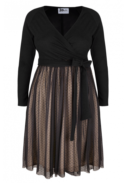 BLANCHET BLACK elegancka rozkloszowana sukienka plus size