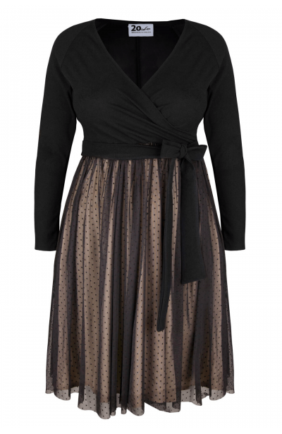 BLANCHET BLACK elegancka rozkloszowana sukienka plus size