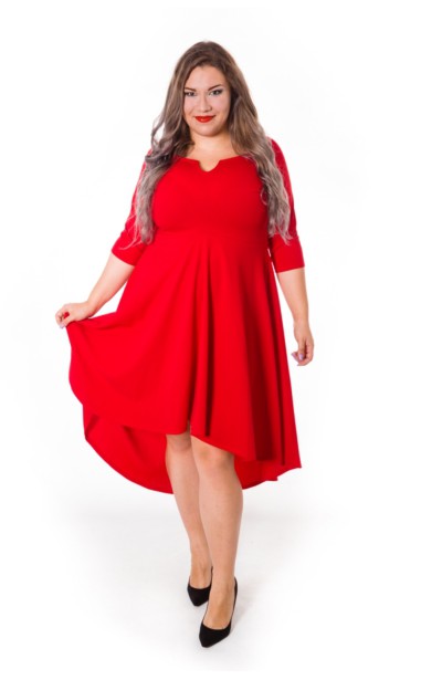 STELLA RED asymetryczna sukienka plus size