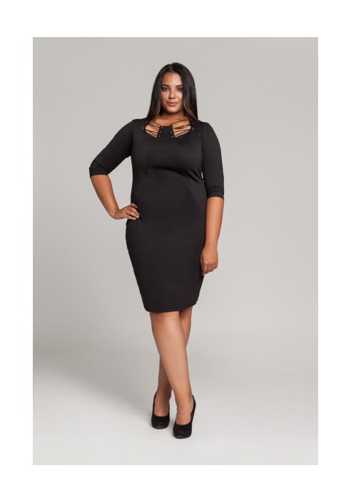 ARIA BLACK ołówkowa sukienka plus size
