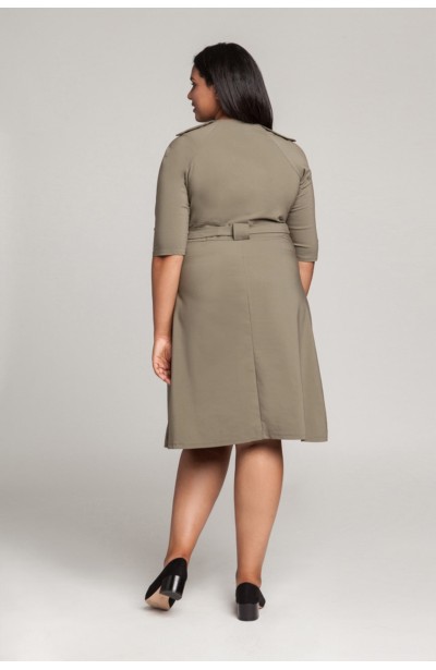 GABI KHAKI minimalistyczna sukienka plus size