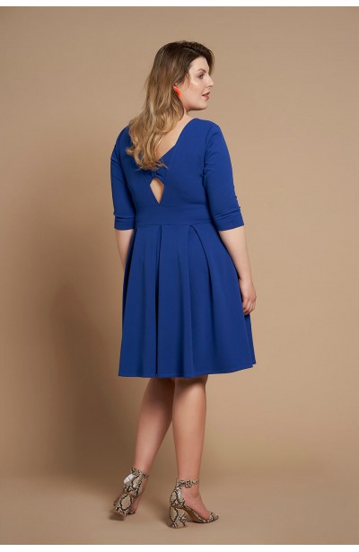 STACY BLUE elegancka sukienka plus size z kokardą
